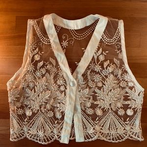Sheer Embroidered Vintage Shirt